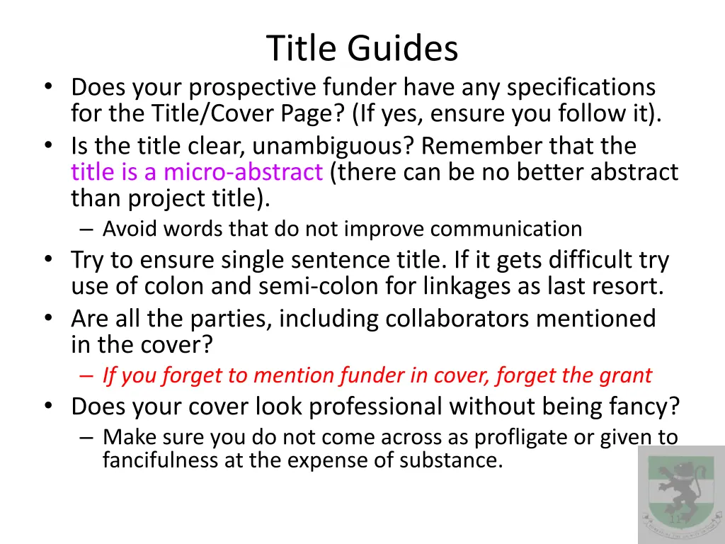 title guides
