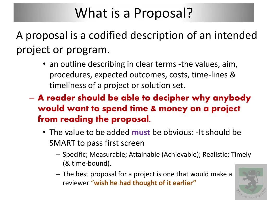 what is a proposal
