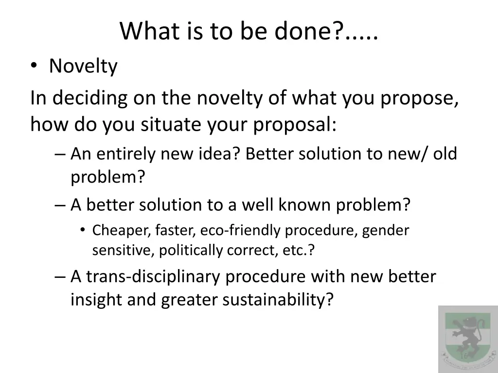 what is to be done