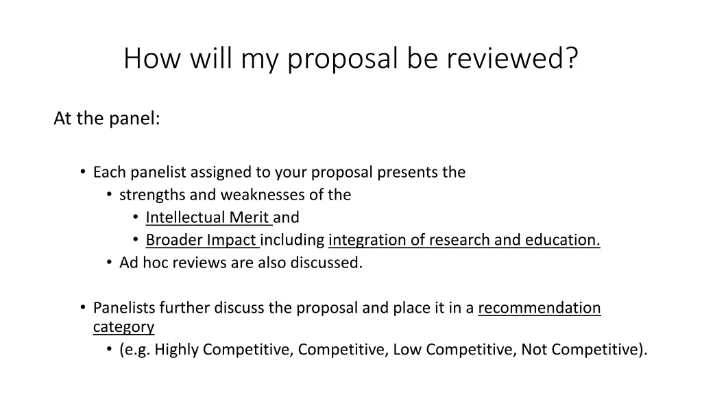 how will my proposal be reviewed 1