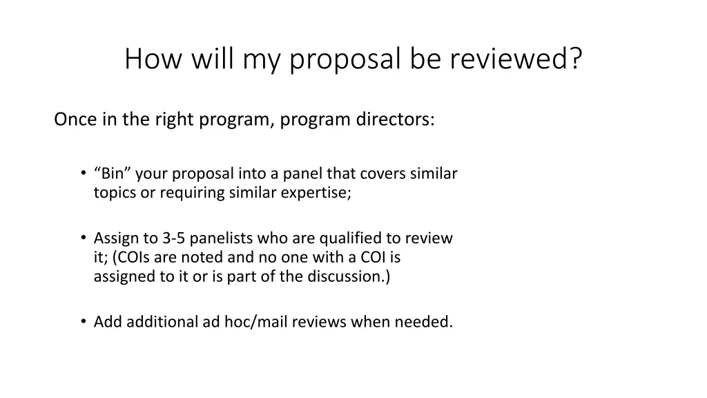 how will my proposal be reviewed
