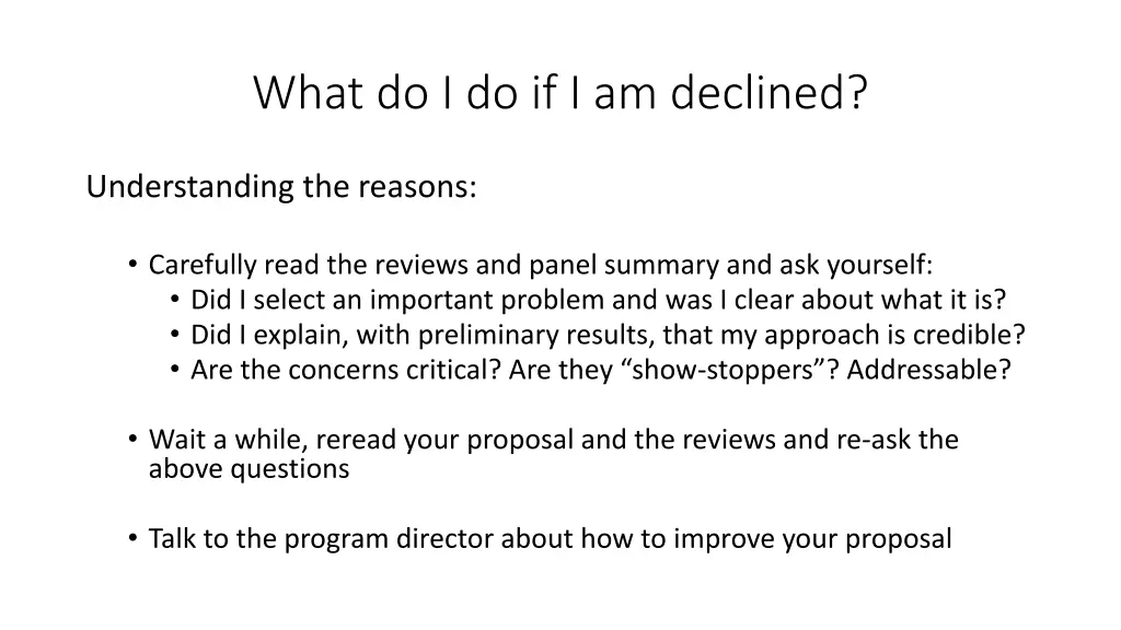 what do i do if i am declined