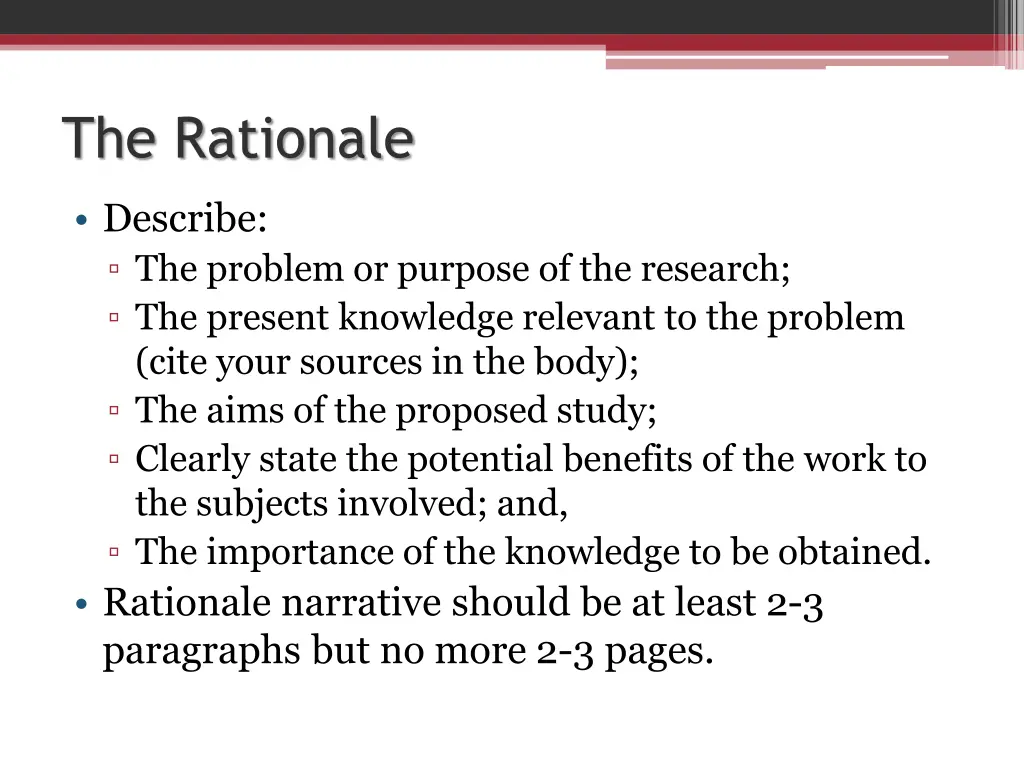 the rationale