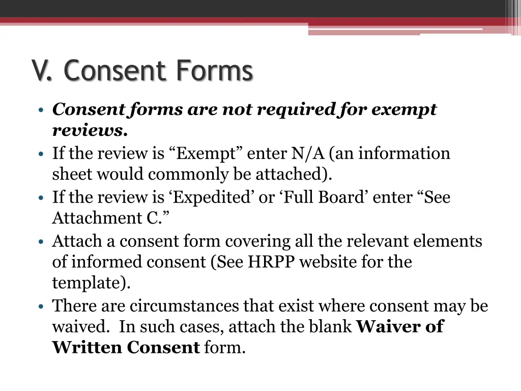 v consent forms