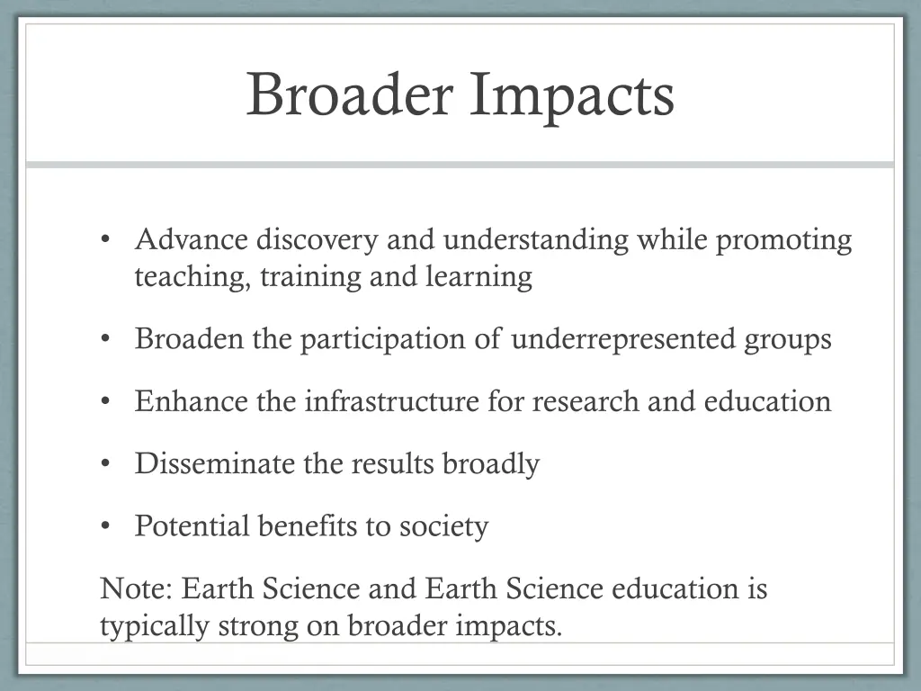 broader impacts