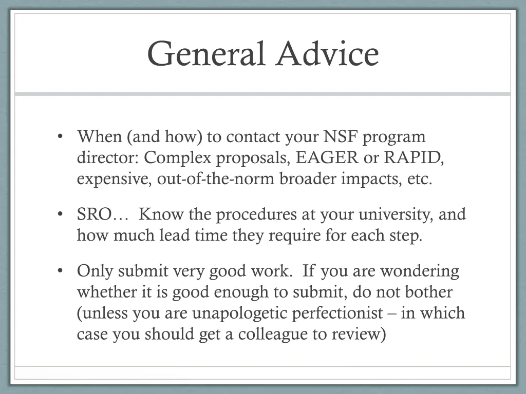 general advice