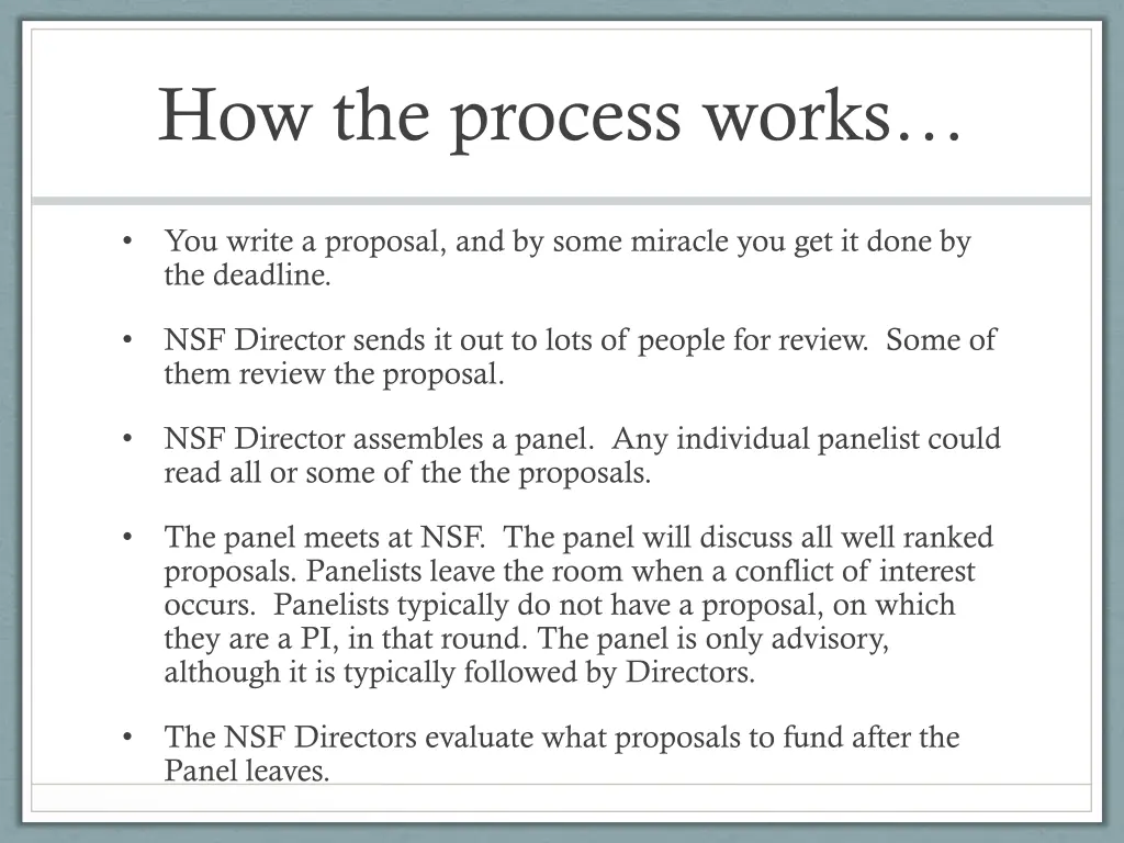 how the process works