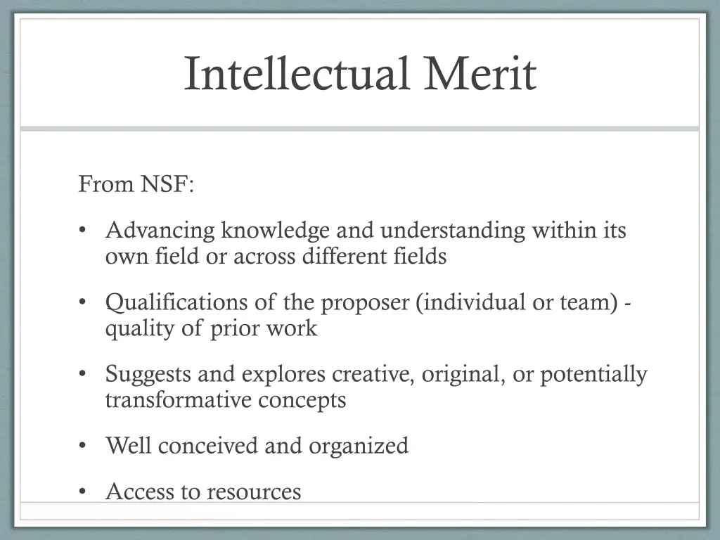 intellectual merit