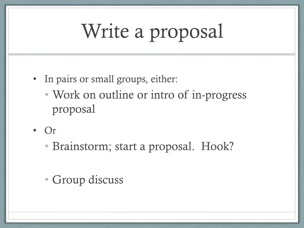 write a proposal