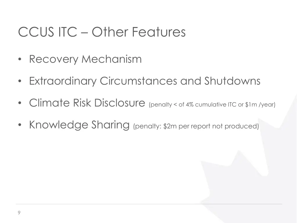 ccus itc other features