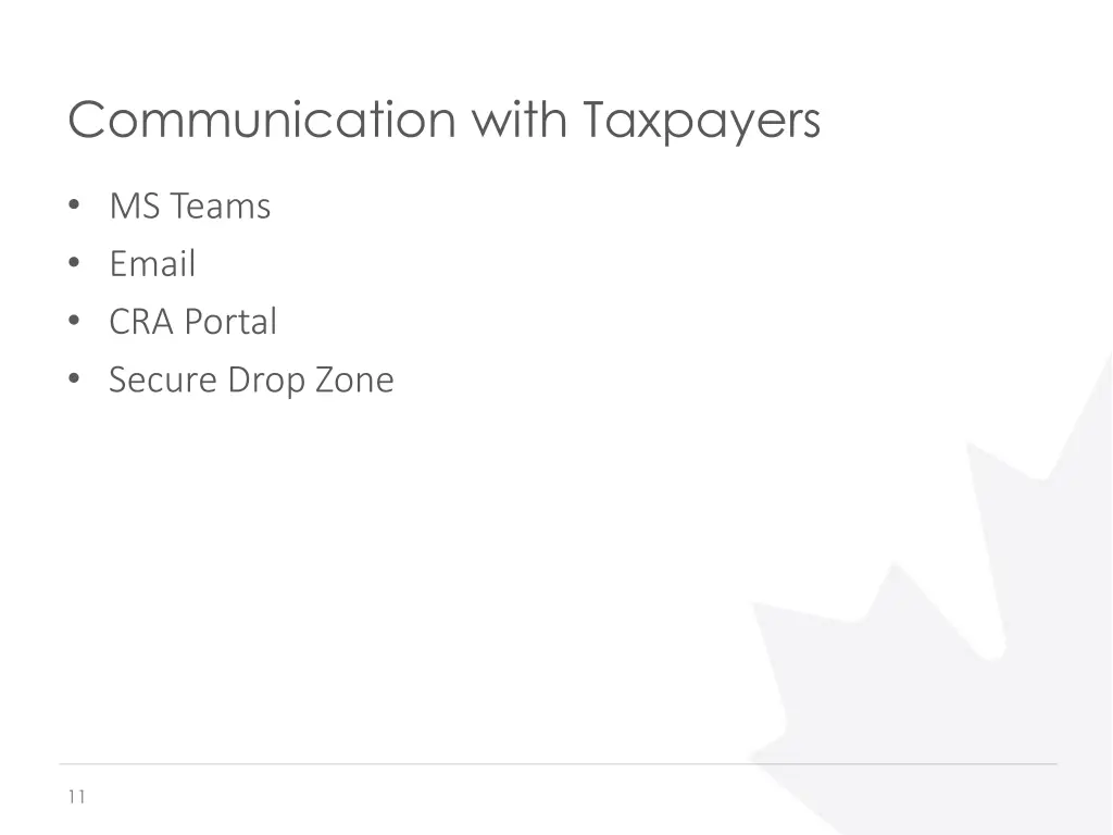 communication with taxpayers