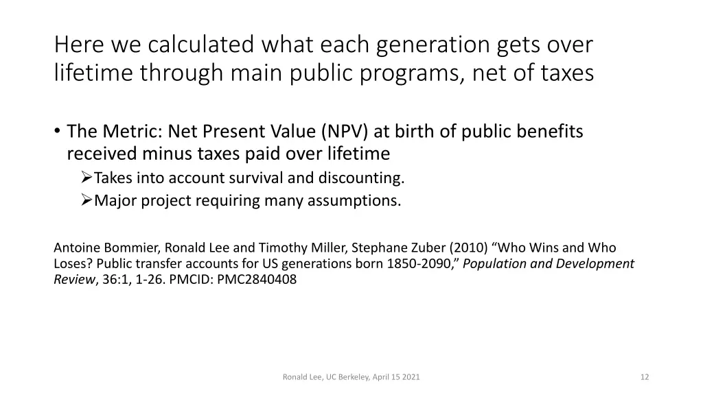 here we calculated what each generation gets over