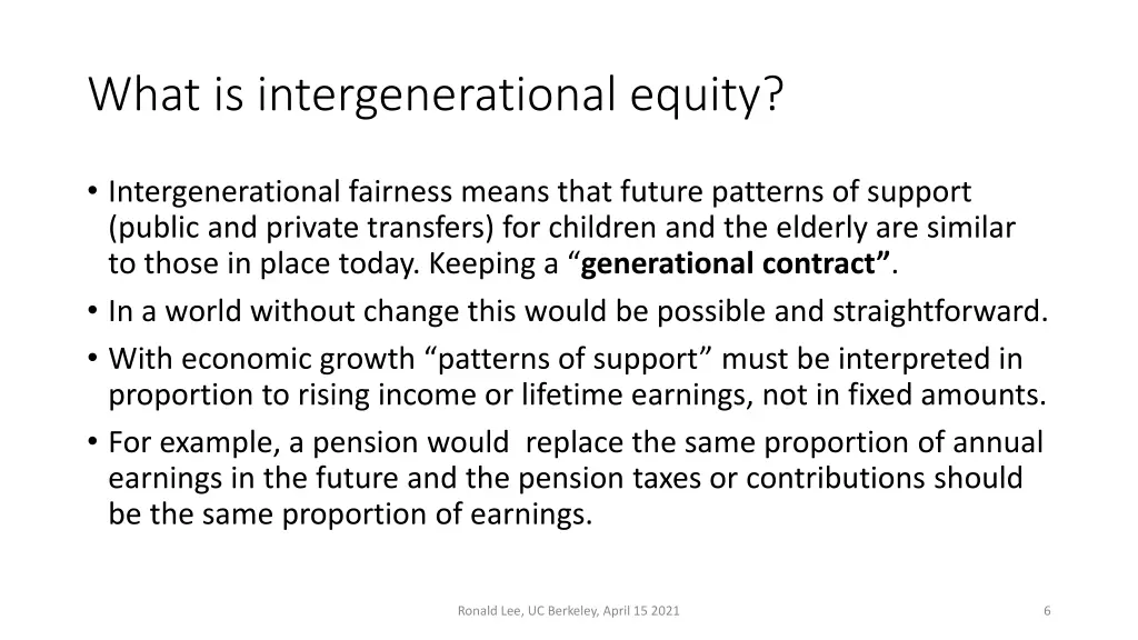 what is intergenerational equity
