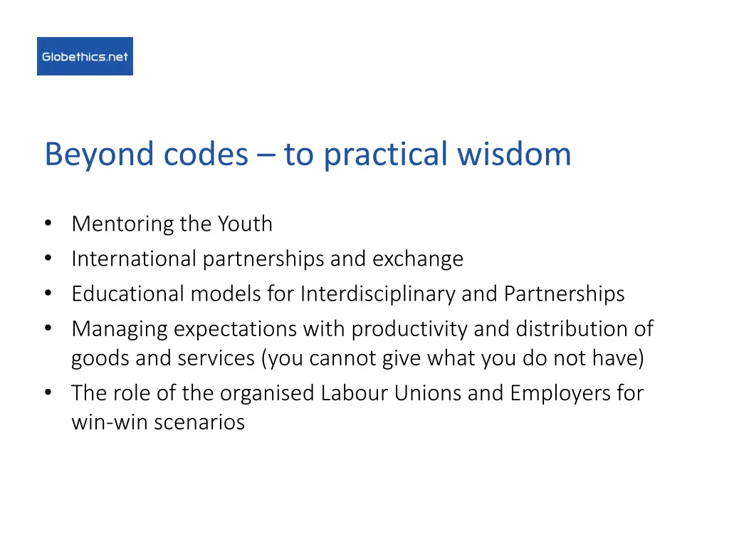 beyond codes to practical wisdom 1