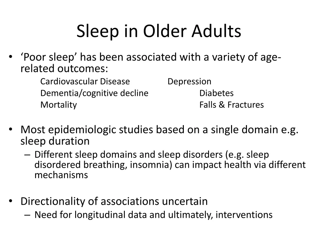 sleep in older adults