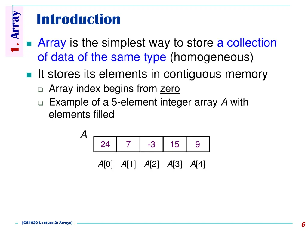 1 array 1