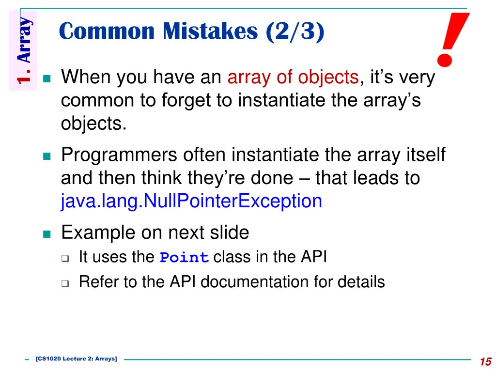 1 array 10