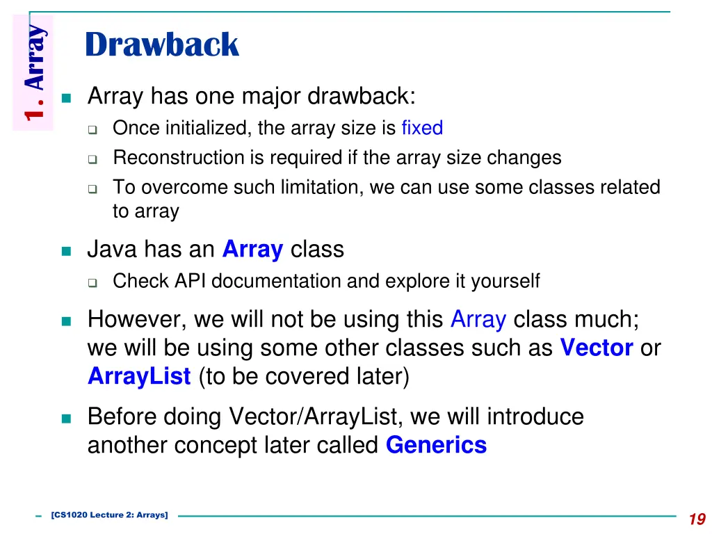 1 array 13