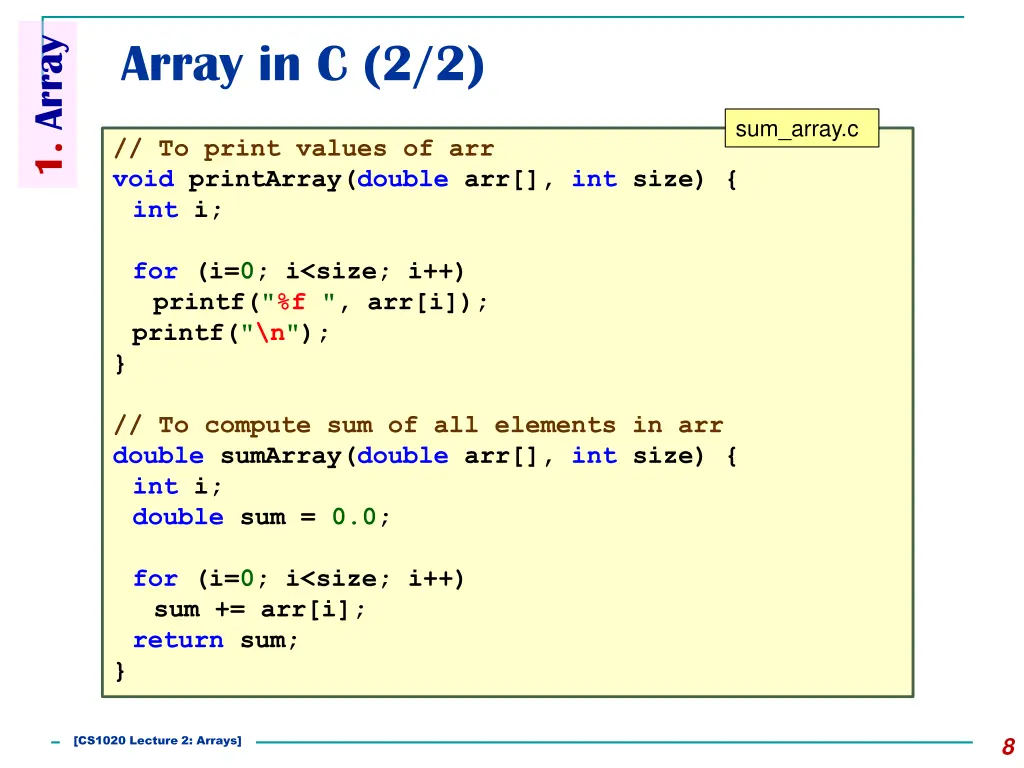 1 array 3