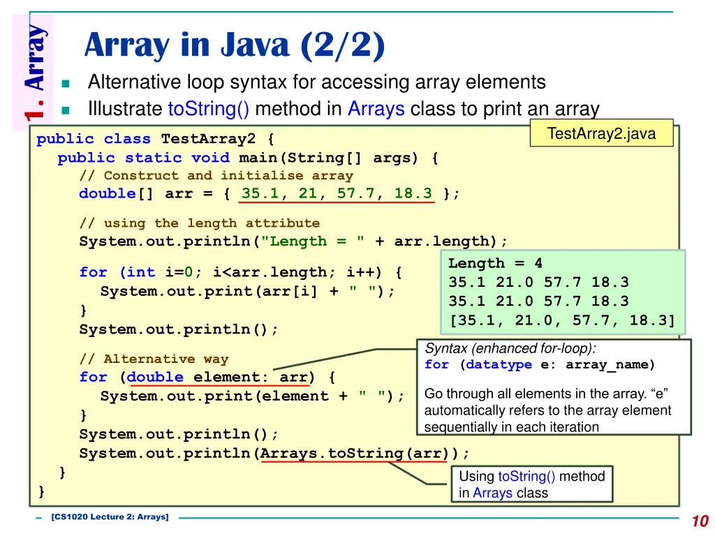 1 array 5