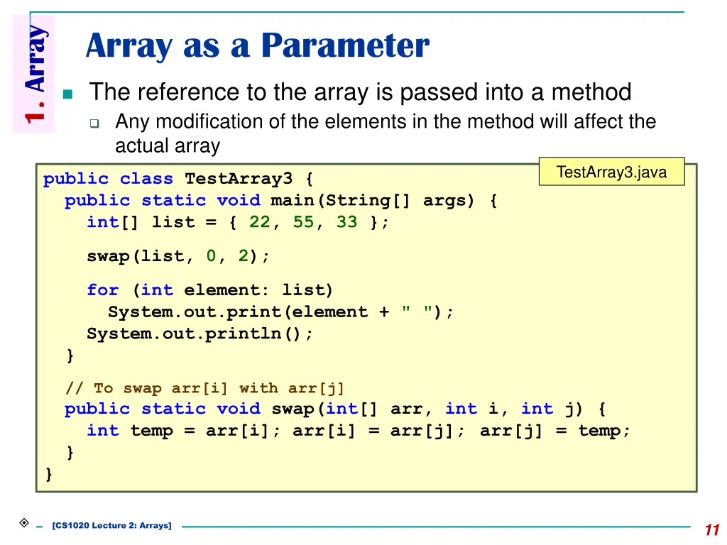 1 array 6