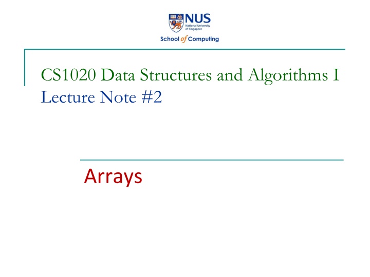 cs1020 data structures and algorithms i lecture
