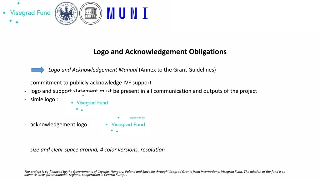 logo and acknowledgement obligations