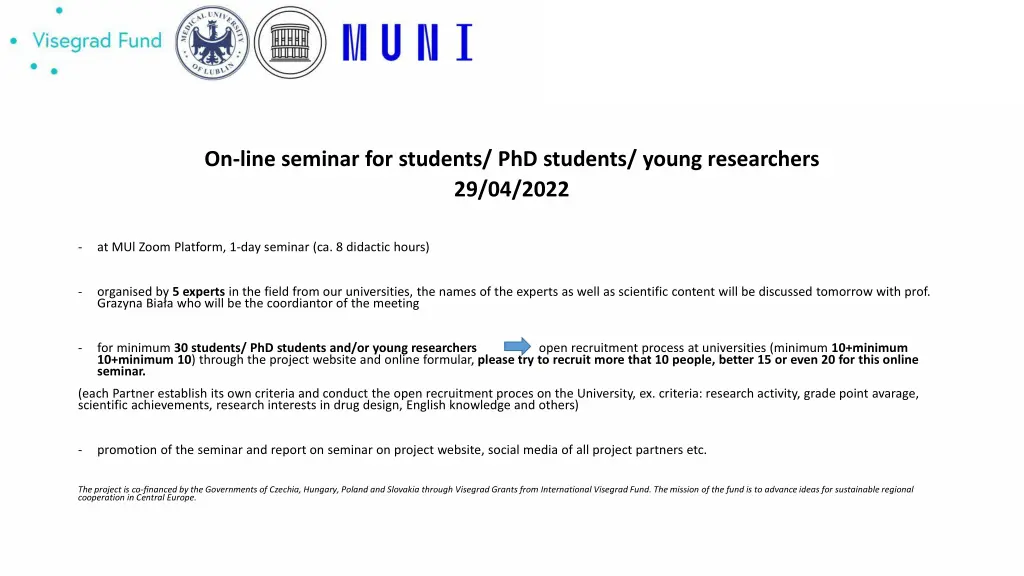 on line seminar for students phd students young