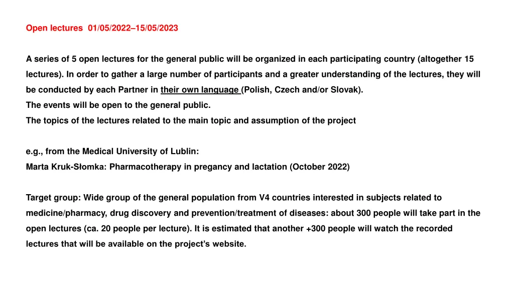 open lectures 01 05 2022 15 05 2023