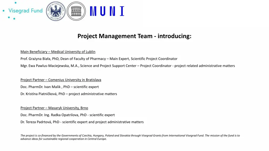 project management team introducing