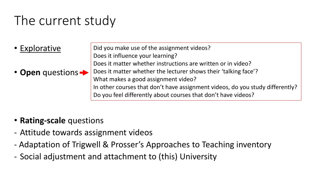 the current study