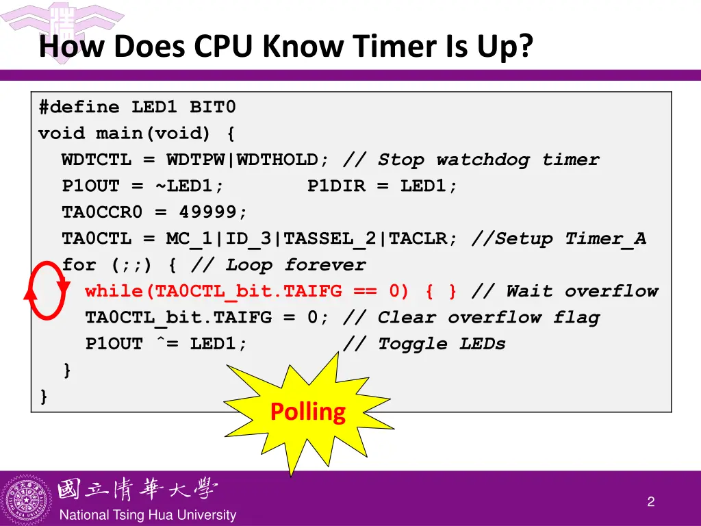 how does cpu know timer is up