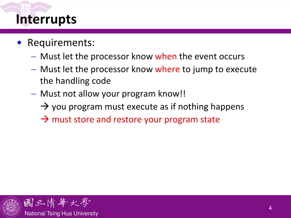 interrupts