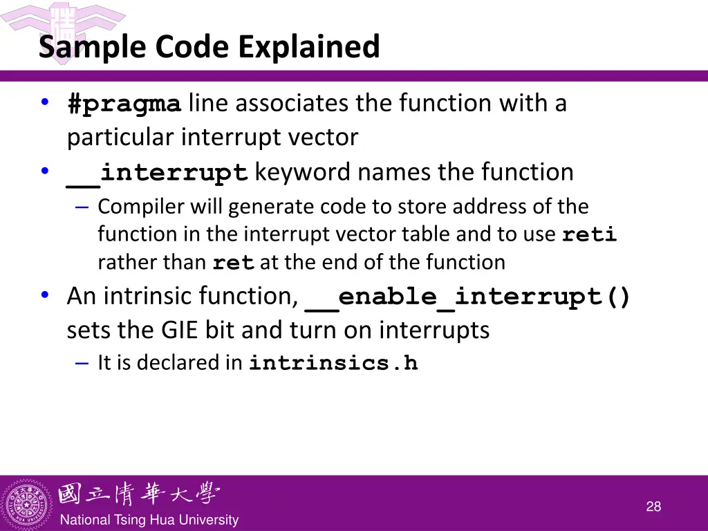 sample code explained