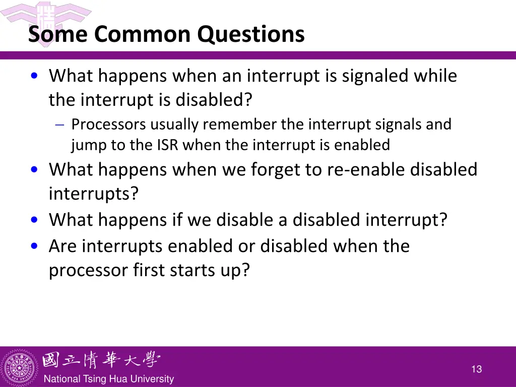 some common questions 1