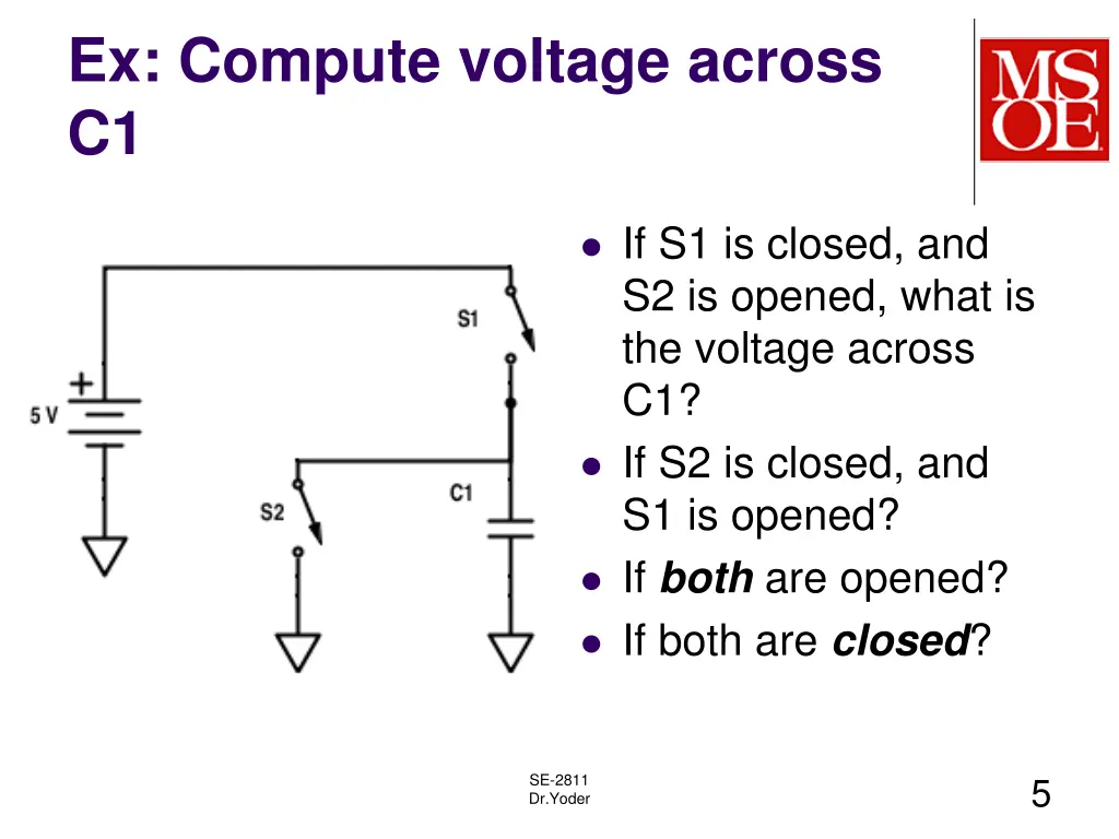 ex compute voltage across c1