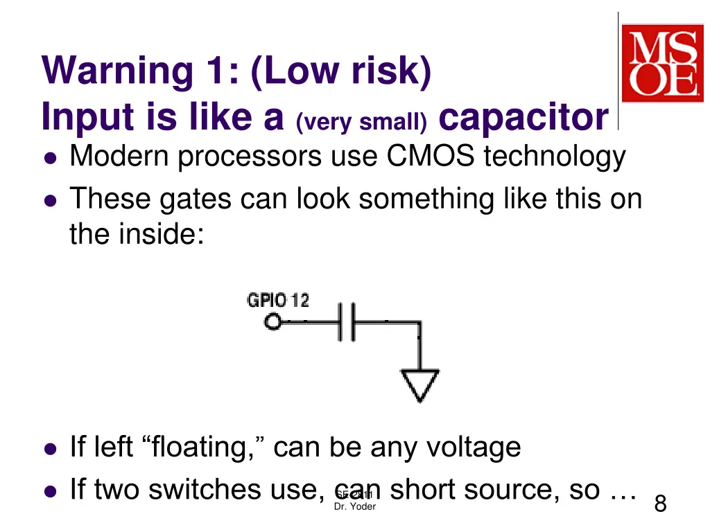 warning 1 low risk input is like a very small