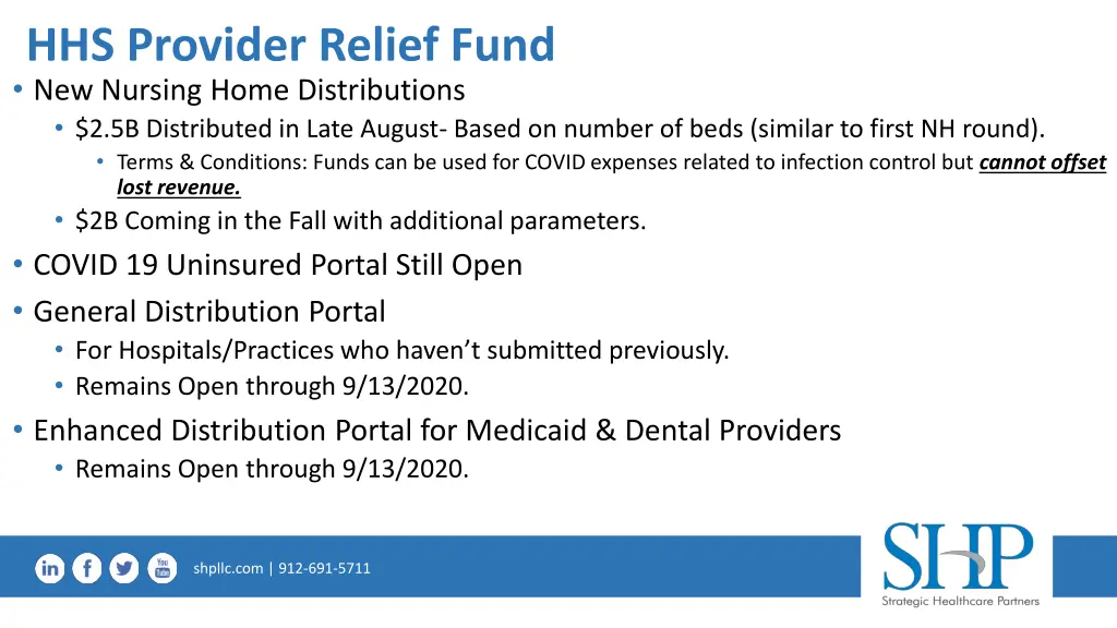 hhs provider relief fund new nursing home