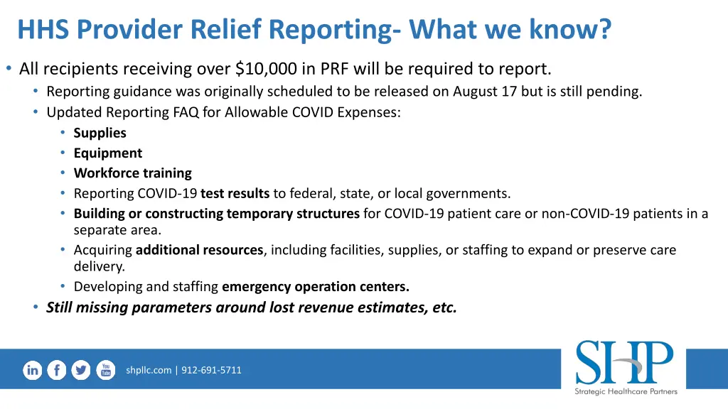 hhs provider relief reporting what we know