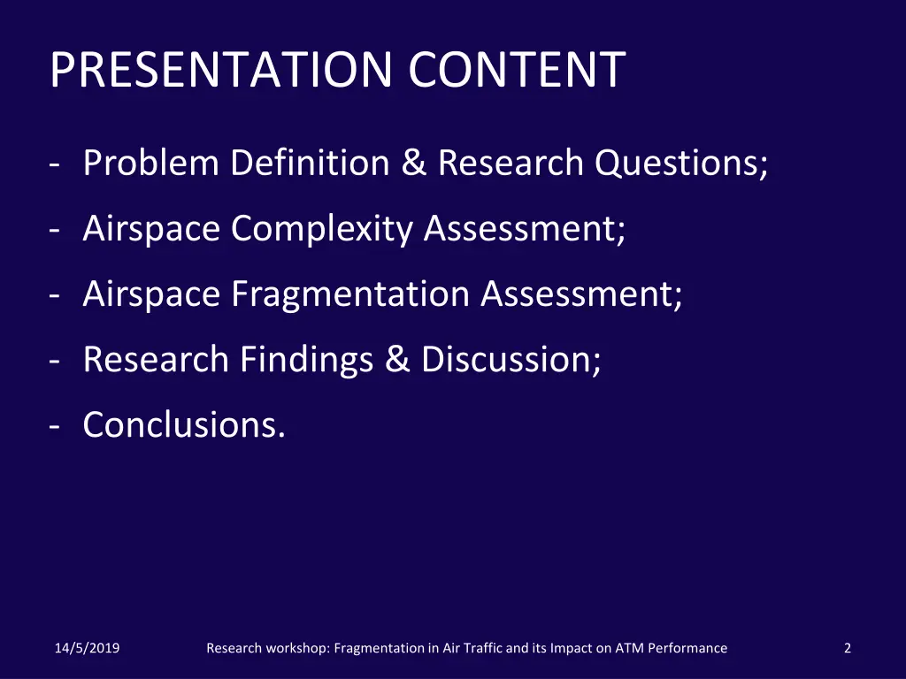 presentation content