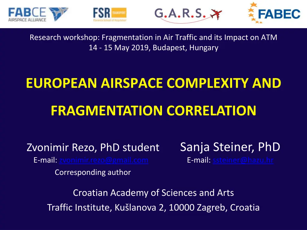 research workshop fragmentation in air traffic 1