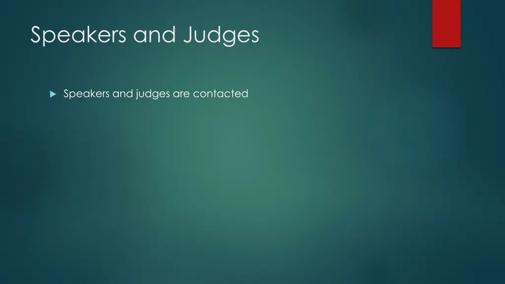 speakers and judges