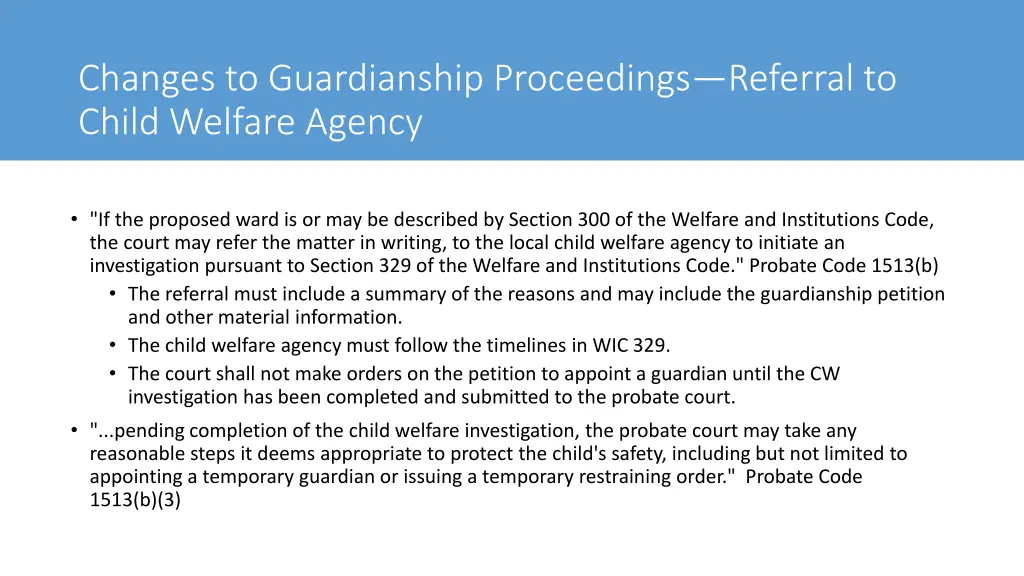 changes to guardianship proceedings referral