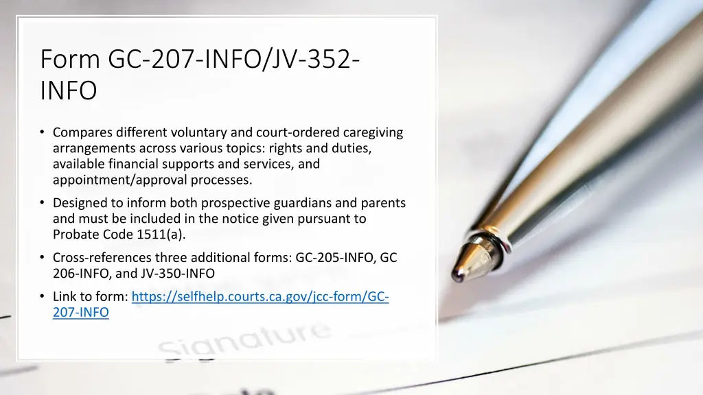 form gc 207 info jv 352 info