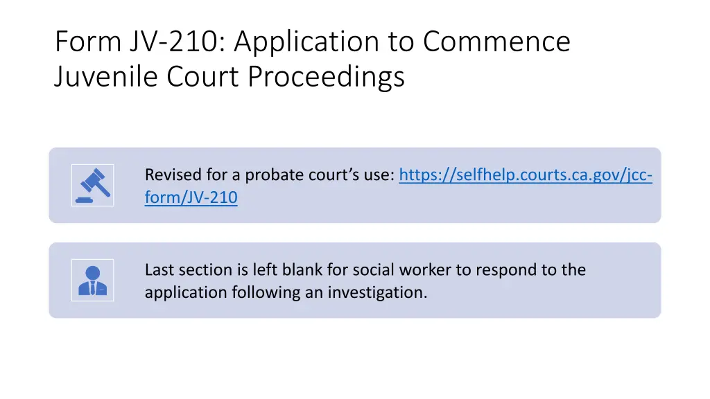 form jv 210 application to commence juvenile
