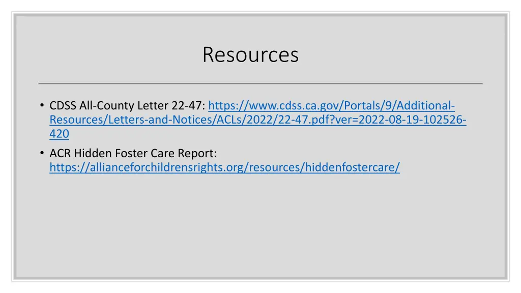 resources