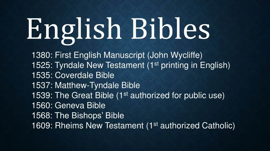 english bibles
