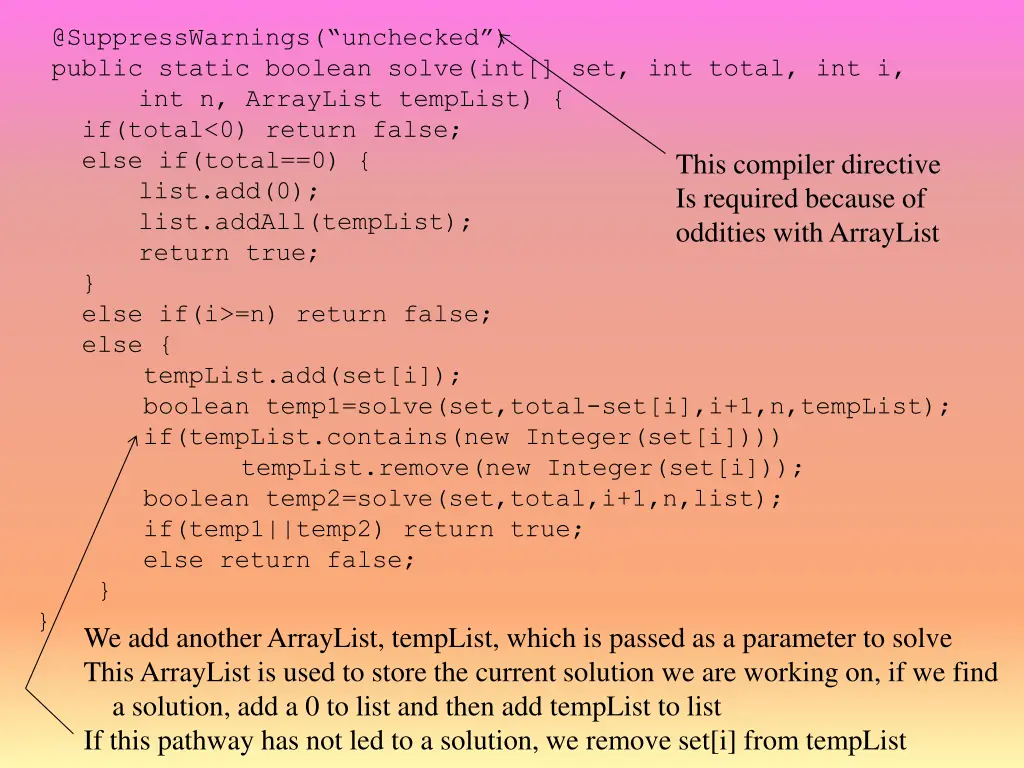 @suppresswarnings unchecked public static boolean