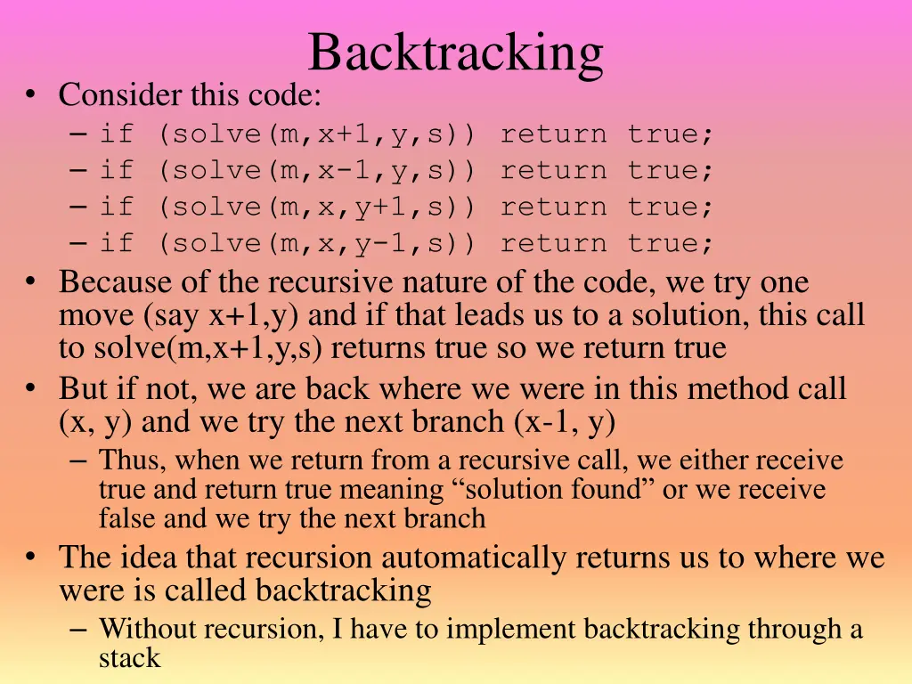 backtracking