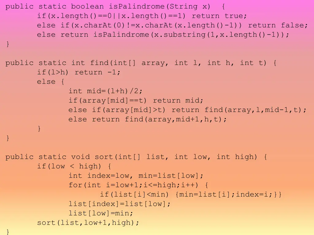 public static boolean ispalindrome string